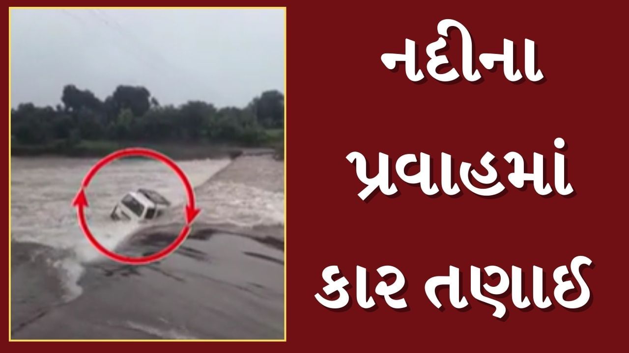 Gir Somnath Rain : ચેક ડેમ પર કાર ધોવા ગયો હતો યુવક, કાર સાથે તણાયો, જુઓ Video