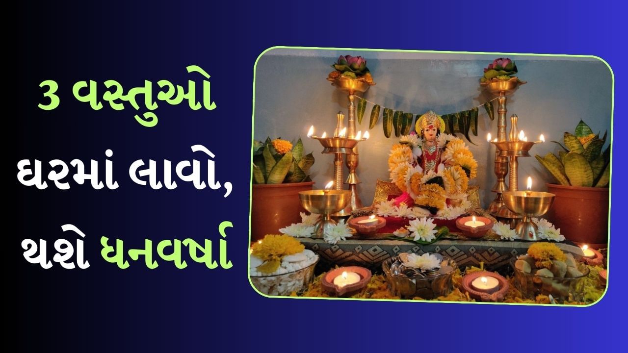 Vastu Tips : જો તમે આ 3 વસ્તુઓ ઘરમાં લાવશો તો થશે ધનની વર્ષા, દેવી લક્ષ્મીનું થશે આગમન